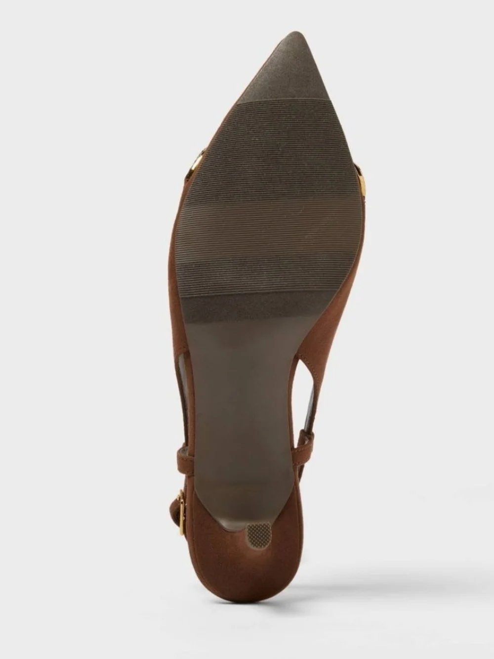 a new day Tabitha Brown Slingback Pointed Kitten Heel with Gold Links